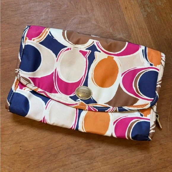 Coach Multicolor Patterned Nylon Hanging Travel Bag - Picture 1 of 5